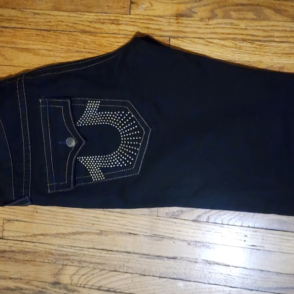 Black Women's Jeans with Studded Pocket
